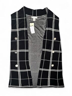 Christopher & Banks Black and White Knit Vest